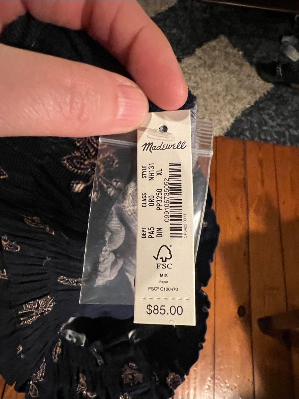 Madewell Navy Paperbag Button Front Skirt Size XL NWT - Picture 6 of 7